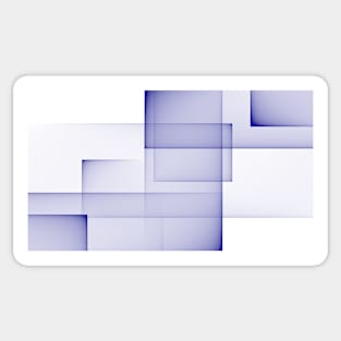 Abstract square and rectangle shapes illustration background Blue and white Sticker